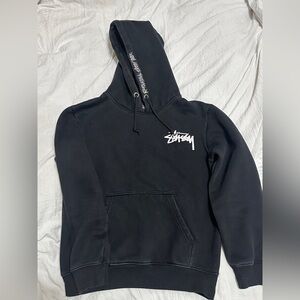 Stussy Black Hoodie with White Logo